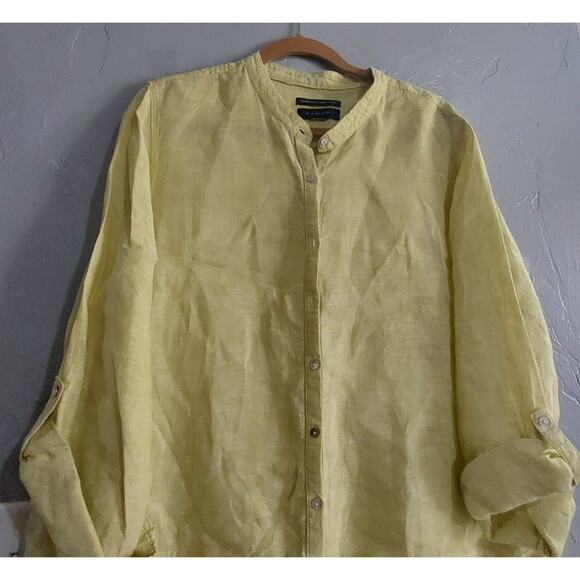 Tahari Essentials  100% Linen  Tops Tunic Womens 23.5 Inch Of Armp To Armp - Picture 9 of 10